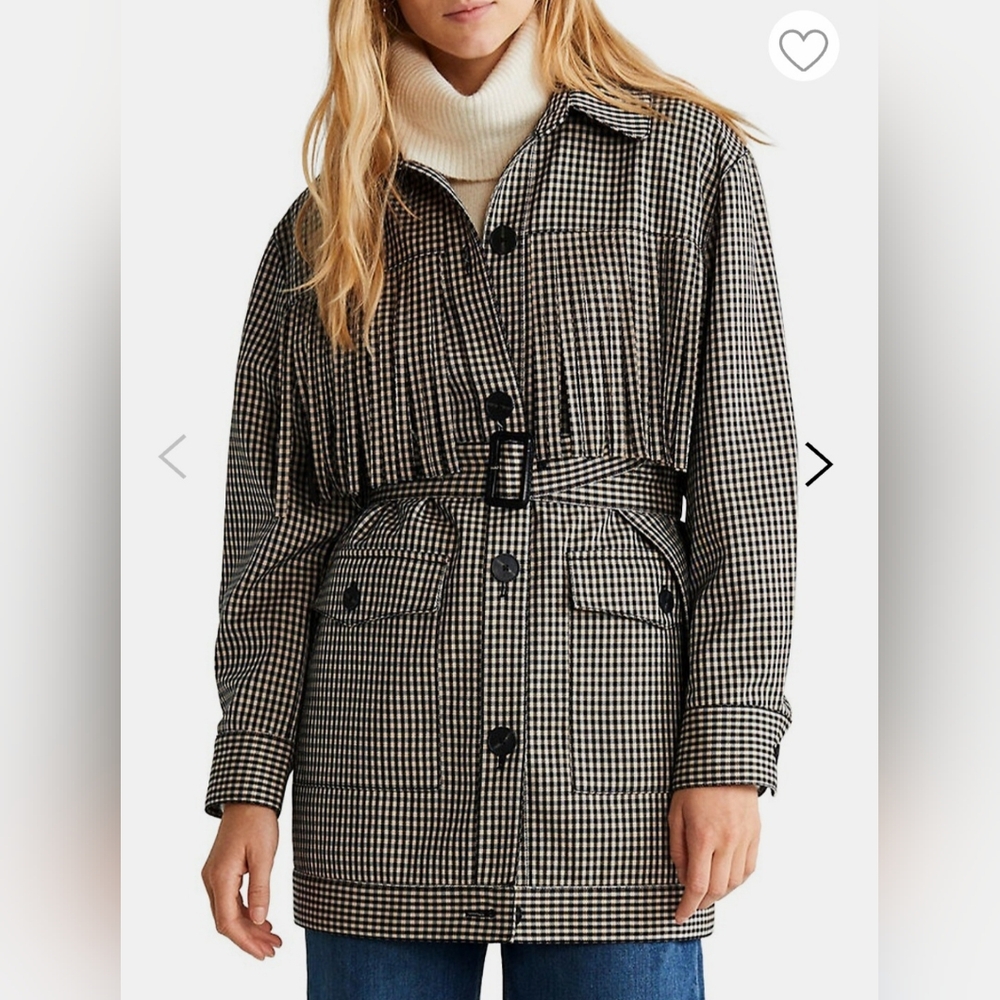 Mango Check Trench Coat
